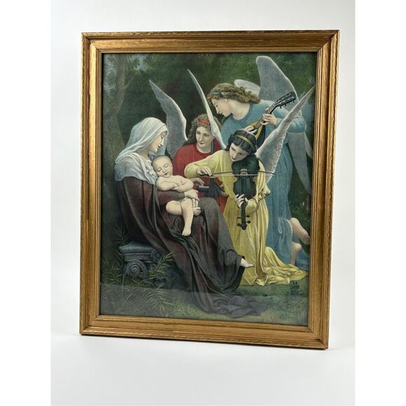 Song of The Angels William Adolphe Bouguereau 18.5x22.5" Framed Print The Virgin - Picture 1 of 7